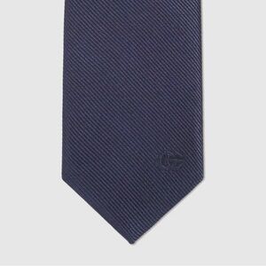 Gucci Midnight Blue Silk Tie with Double G Detail